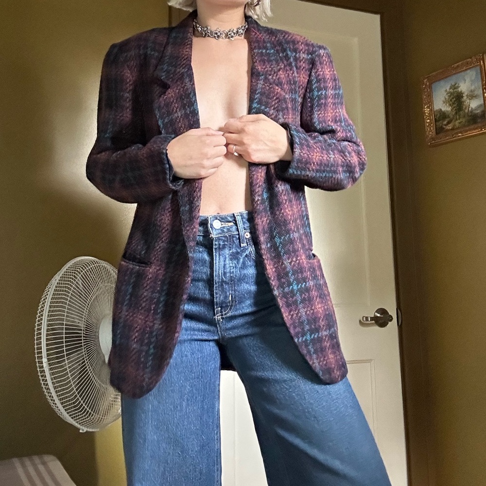 Vintage Oversized Wool Blend Blazer